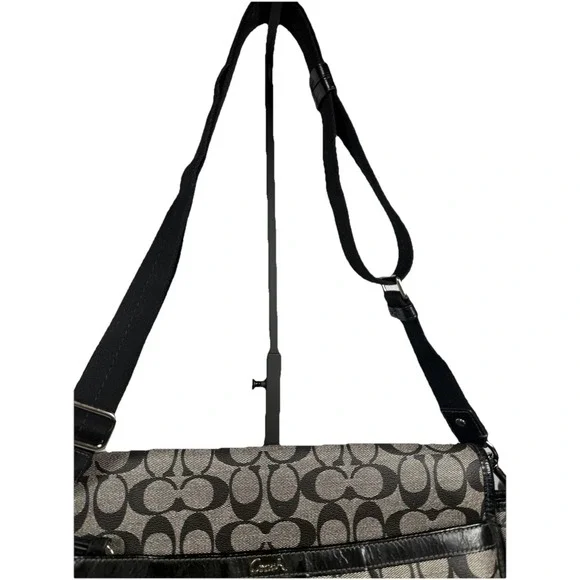 Coach‎ Ashley Signature Coated Canvas Flap Closure Messenger Diaper Shoulder Bag - Picture 5 of 16